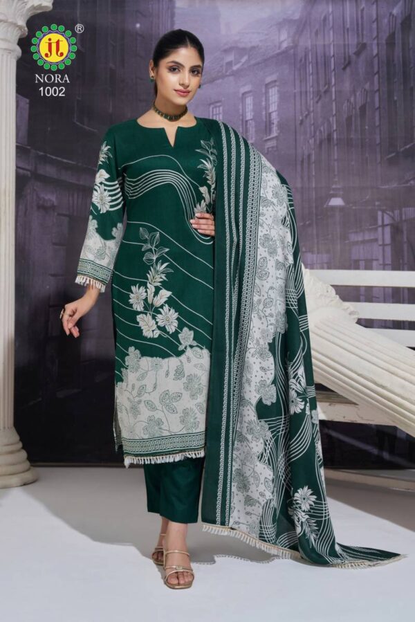 Jt Nora Rayon Printed With Lace Dress Material Catalog Wholesale Collection - Image 3