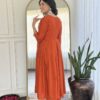 Aneri Orange Viscose Silk Fancy Kurti Bottom With Dupatta Catalog Wholesale Collection - Image 2