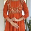 Aneri Orange Viscose Silk Fancy Kurti Bottom With Dupatta Catalog Wholesale Collection - Image 3