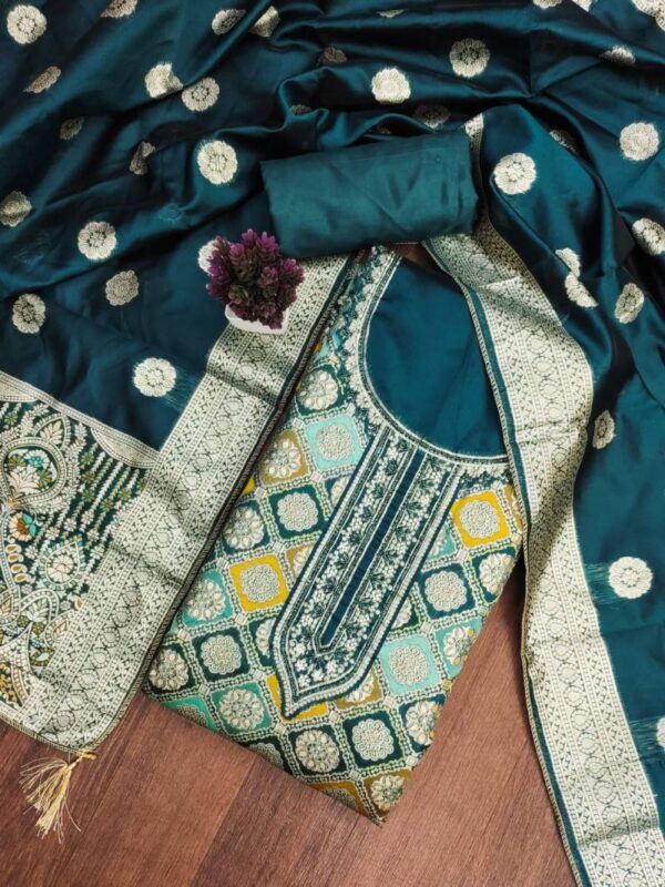 Color Set 9085 Beautiful Jacquard Dress Material Catalog Wholesale  Collection - Image 2