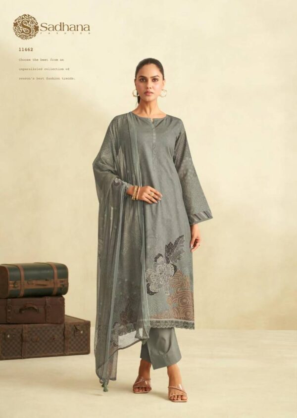 Sadhana Zinat Lawn Cotton Digital Printed Dress Material Catalog Wholesale Collection - Image 3