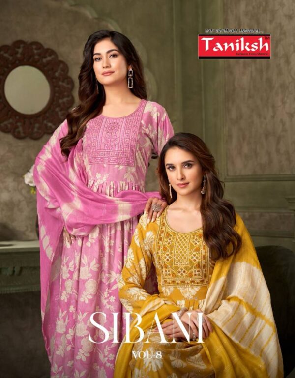 Taniksh Sibani Vol 8 Rayon Foil Printed Kurti Bottom With Dupatta Catalog Wholesale Collection