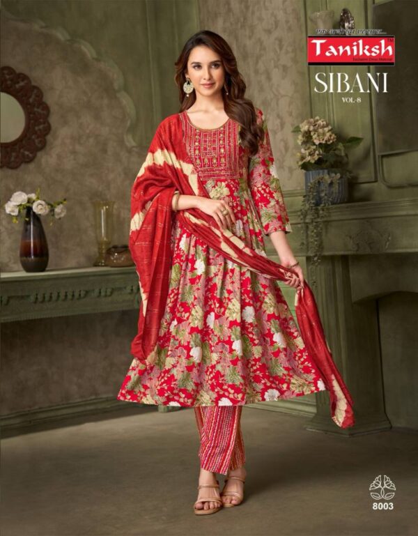 Taniksh Sibani Vol 8 Rayon Foil Printed Kurti Bottom With Dupatta Catalog Wholesale Collection - Image 6
