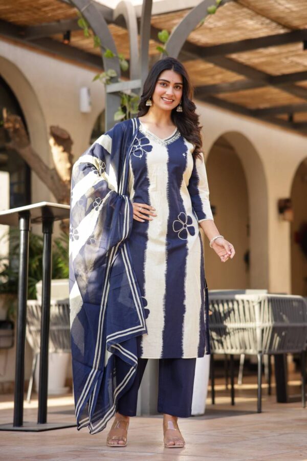 Tanyaa P 269 Cotton With Handwork Touchup Kurti With Bottom Dupatta Catalog Wholesale Collection