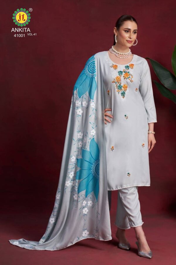 Jt Ankita Vol 41 Rayon Printed Dress Material Catalog Wholesale Collection - Image 3