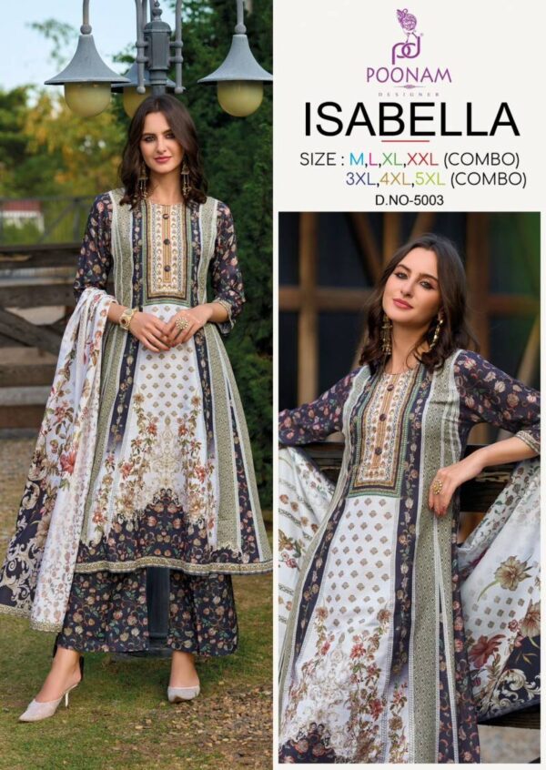 Poonam Isabella Linen Digital Printed Kurti Bottom With Dupatta Catalog Wholesale Collection - Image 2