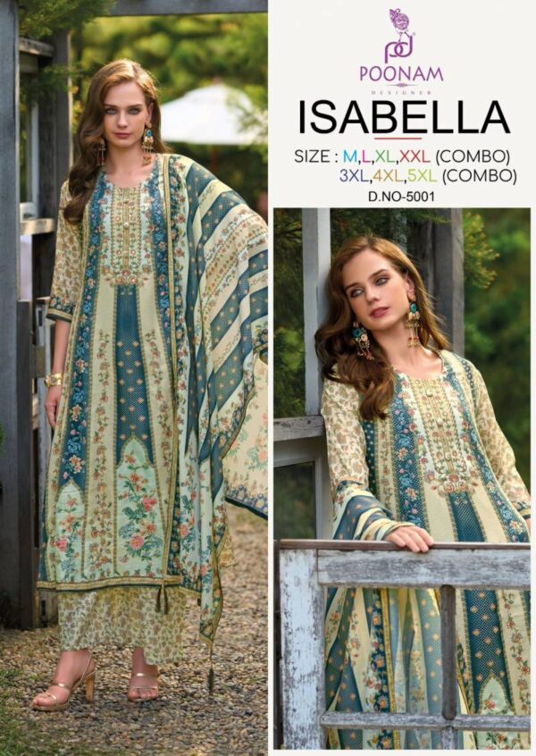 Poonam Isabella Linen Digital Printed Kurti Bottom With Dupatta Catalog Wholesale Collection - Image 3