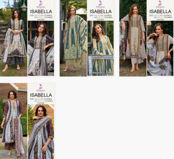 Poonam Isabella Linen Digital Printed Kurti Bottom With Dupatta Catalog Wholesale Collection - Image 6