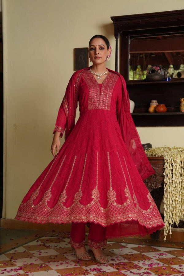 Tanyaa P 301 Georgette Chinon Anarkali Readymade Suit Catalog Wholesale Collection - Image 3