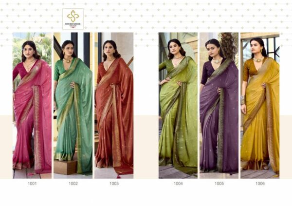 Shubh Shree Aarohi Dull Moss Spray Printing Saree Catalog Wholesale Collection - Image 8