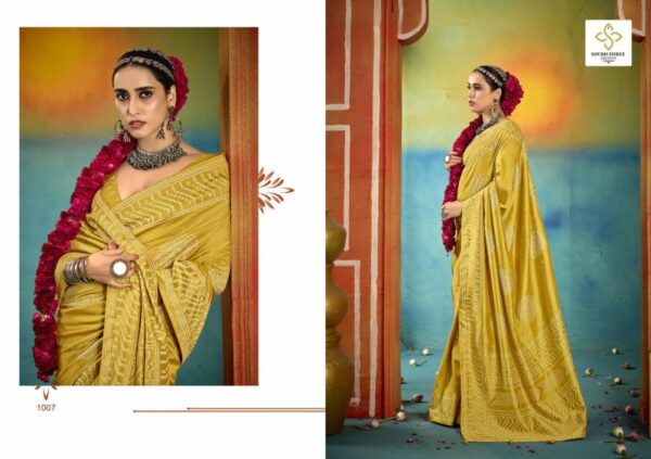 Shubh Shree Sarangi Tusser Silk Saree Catalog Wholesale Collection - Image 7