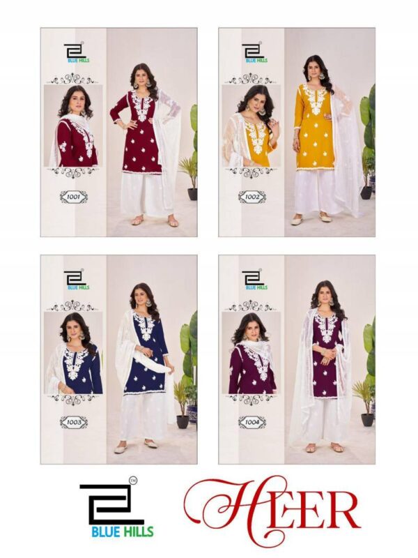Blue Hills Heer Rayon Kurti Bottom With Dupatta Catalog Wholesale Collection - Image 6