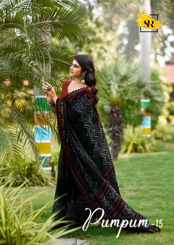 Sr Pumpum 15 Mul Cotton Fancy Saree Catalog Wholesale Collection