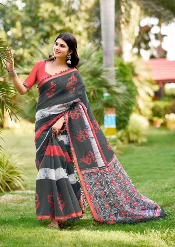 Sr Pumpum 15 Mul Cotton Fancy Saree Catalog Wholesale Collection - Image 7