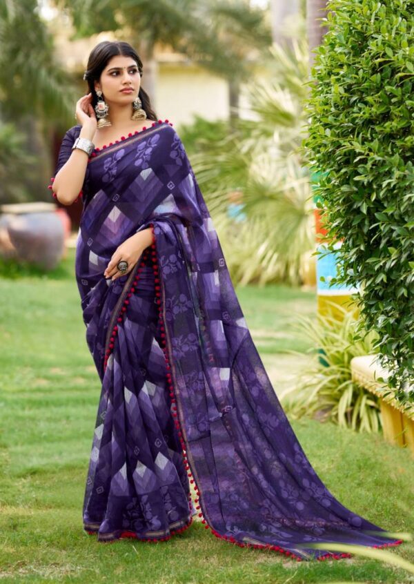 Sr Pumpum 15 Mul Cotton Fancy Saree Catalog Wholesale Collection - Image 9
