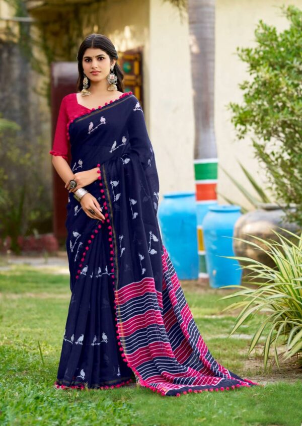 Sr Pumpum 15 Mul Cotton Fancy Saree Catalog Wholesale Collection - Image 10