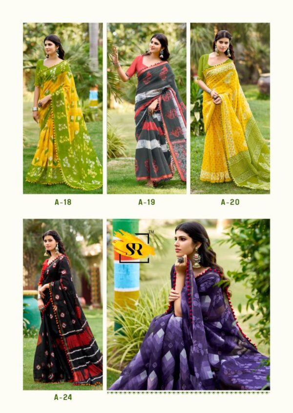 Sr Pumpum 15 Mul Cotton Fancy Saree Catalog Wholesale Collection - Image 12