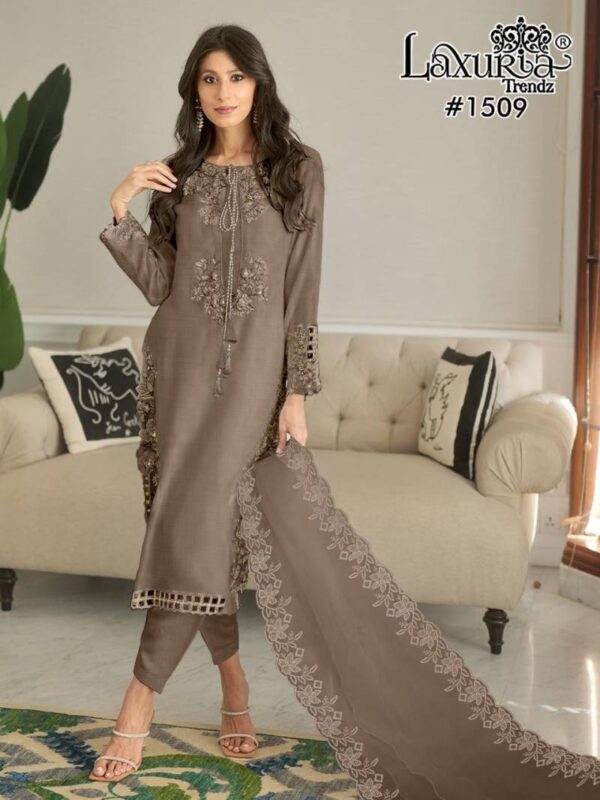 Laxuria Trendz 1509 Fancy Slub Tunic Ready Made Suit Catalog Wholesale Collection - Image 2