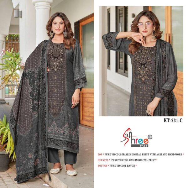 Shree Kt 231 Viscose Maslin Digital Printed Salwar Suits Catalog Wholesale Collection - Image 5