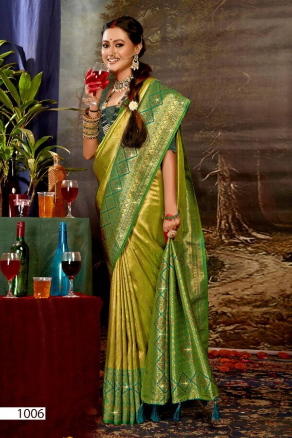 Saroj Mudra Tissue saroski Vol 2 Wedding Wear Tissue Silk Saree Catalog Wholesale Collection - Image 6