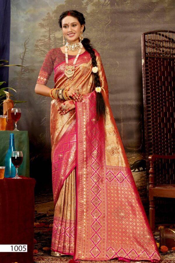 Saroj Mudra Tissue saroski Vol 2 Wedding Wear Tissue Silk Saree Catalog Wholesale Collection - Image 2