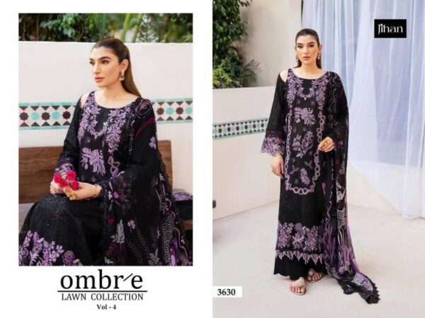 Jihan Ombre Lawn Vol 4 Cotton Dupatta Pakistani Salwar Suits Catalog Wholesale Collection - Image 2