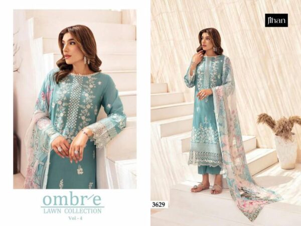 Jihan Ombre Lawn Vol 4 Cotton Dupatta Pakistani Salwar Suits Catalog Wholesale Collection - Image 3