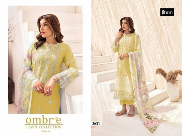 Jihan Ombre Lawn Vol 4 Cotton Dupatta Pakistani Salwar Suits Catalog Wholesale Collection - Image 5