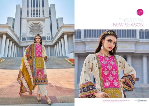 Belliza Dil E Nagma Black And White Jam Cotton Dress Material Catalog Wholesale Collection - Image 2
