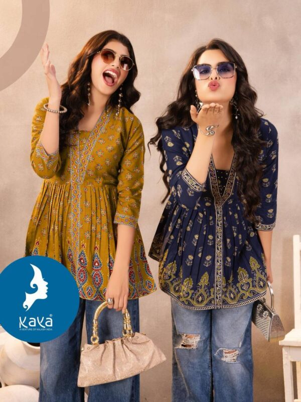 Kaya Aayu Cotton Printed Fancy Top Catalog Wholesale Collection