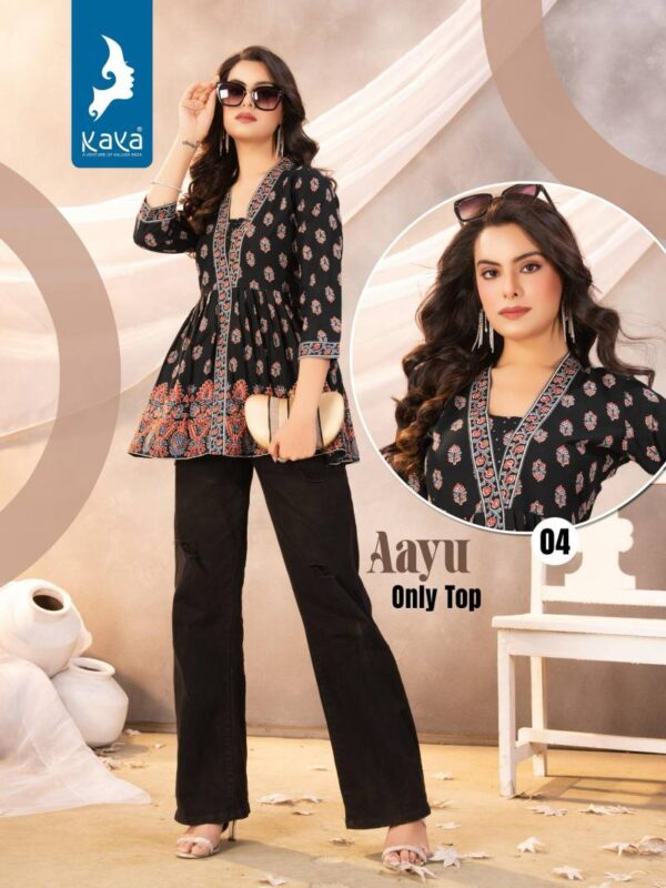 Kaya Aayu Cotton Printed Fancy Top Catalog Wholesale Collection - Image 3
