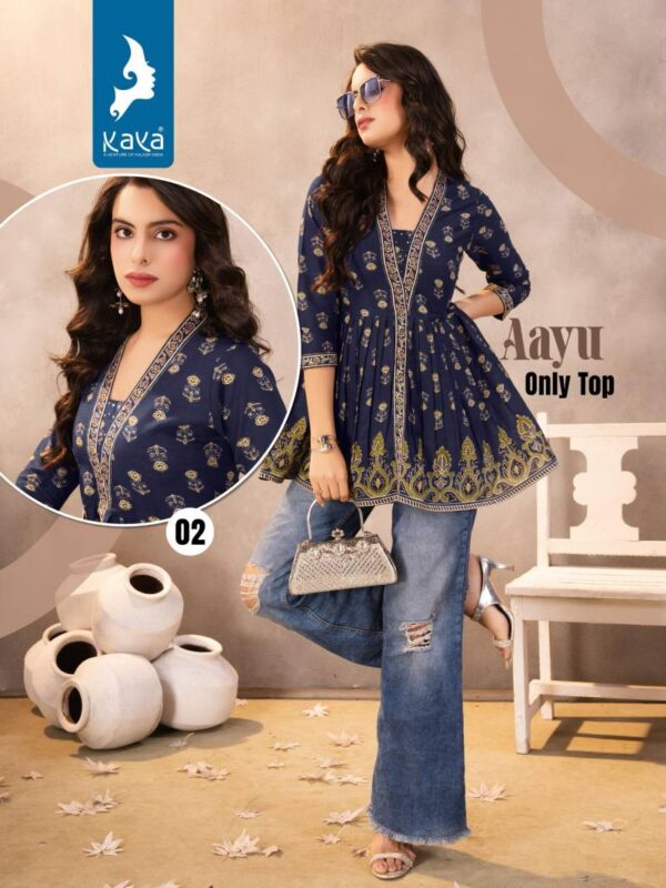 Kaya Aayu Cotton Printed Fancy Top Catalog Wholesale Collection - Image 5