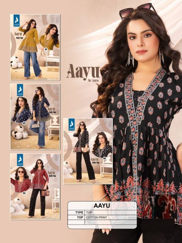 Kaya Aayu Cotton Printed Fancy Top Catalog Wholesale Collection - Image 6