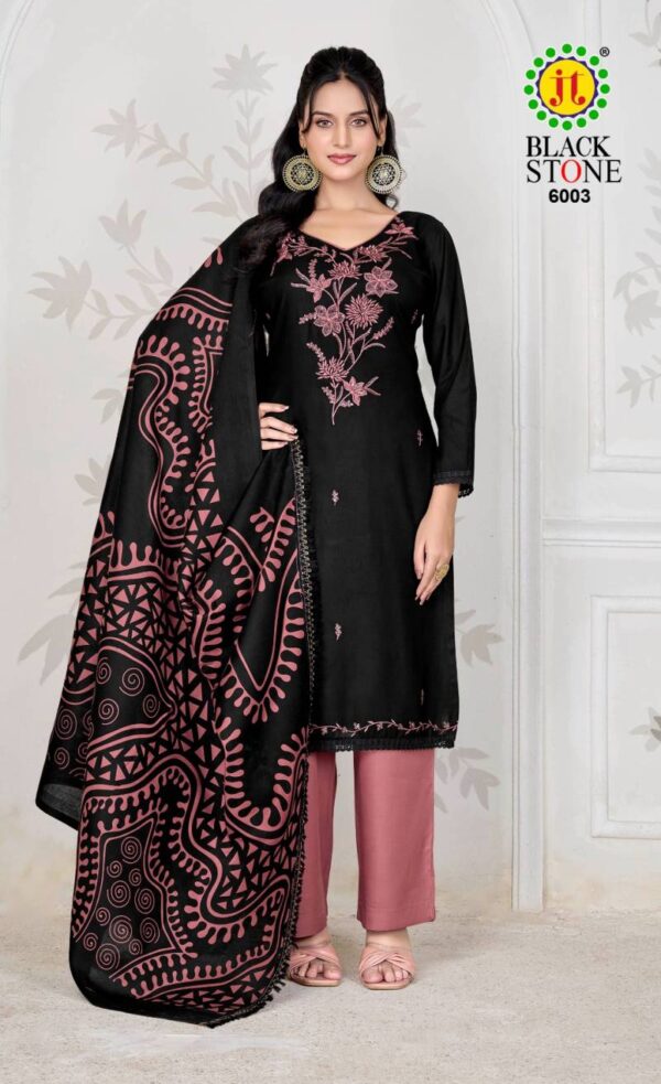 Jt Black Stone Vol 6 Rayon Embroidery Dress Material Catalog Wholesale Collection - Image 5