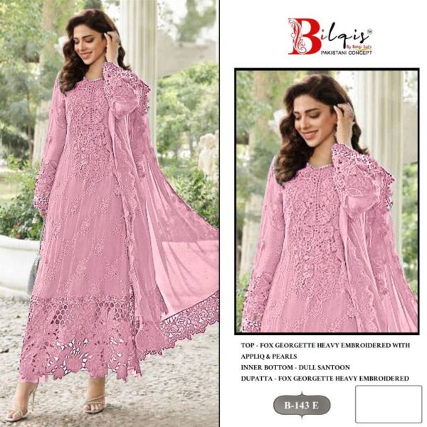 Bilqis B 143 E To H Georgette Pakistani Salwar Kameez Catalog Wholesale Collection - Image 2