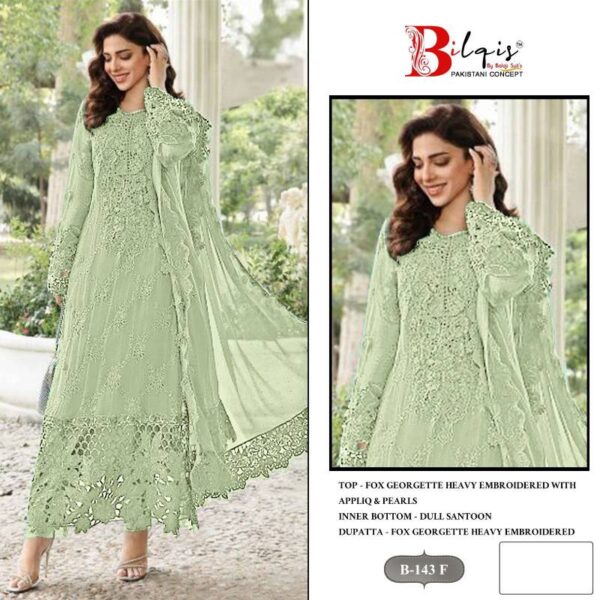 Bilqis B 143 E To H Georgette Pakistani Salwar Kameez Catalog Wholesale Collection - Image 3