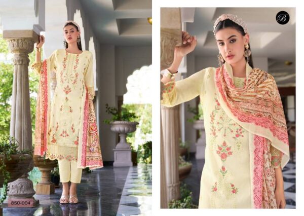 Belliza Zoya Vol 2 Cotton Embroidered Work Dress Material Catalog Wholesale Collection - Image 3