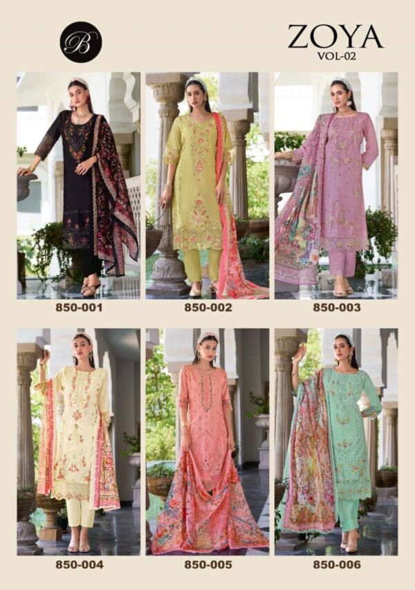 Belliza Zoya Vol 2 Cotton Embroidered Work Dress Material Catalog Wholesale Collection - Image 8