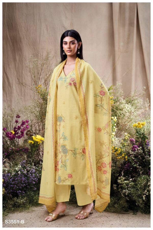 Ganga Calina Cotton Printed Embroidered Salwar Suit Catalog Wholesale Collection - Image 2