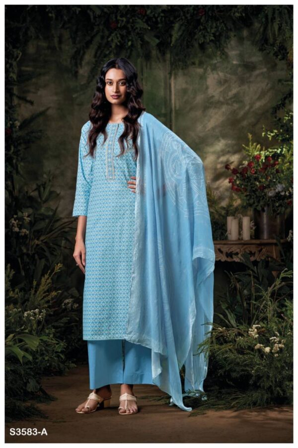 Ganga Frinisa Cotton Printed Embroidered Salwar Suit Catalog Wholesale Collection - Image 2