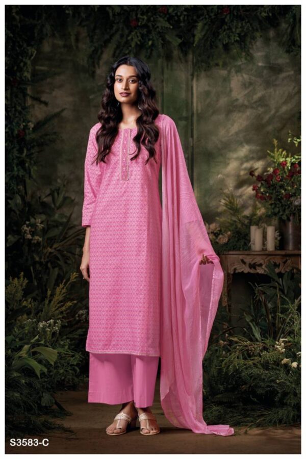 Ganga Frinisa Cotton Printed Embroidered Salwar Suit Catalog Wholesale Collection - Image 3