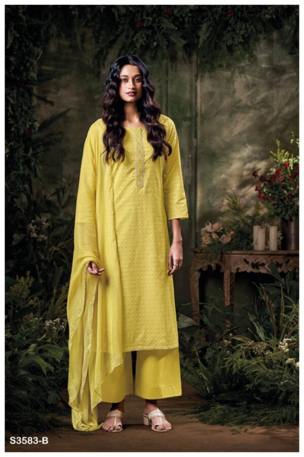 Ganga Frinisa Cotton Printed Embroidered Salwar Suit Catalog Wholesale Collection - Image 4
