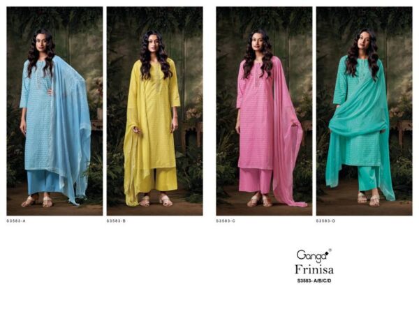 Ganga Frinisa Cotton Printed Embroidered Salwar Suit Catalog Wholesale Collection - Image 7