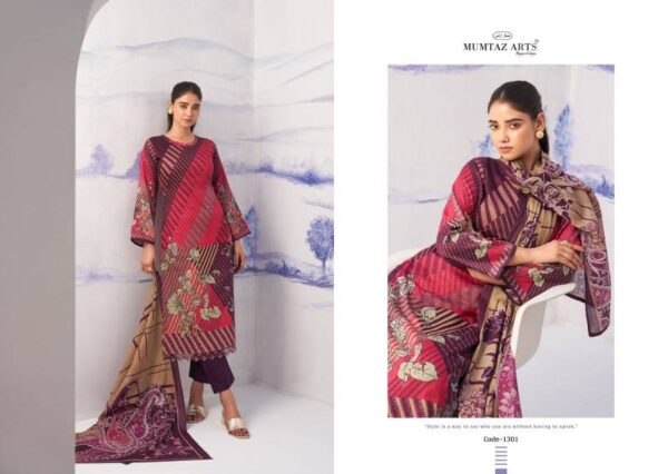 Mumtaz Noor Jam Satin Digital Printed Dress Material Catalog Wholesale Collection - Image 4