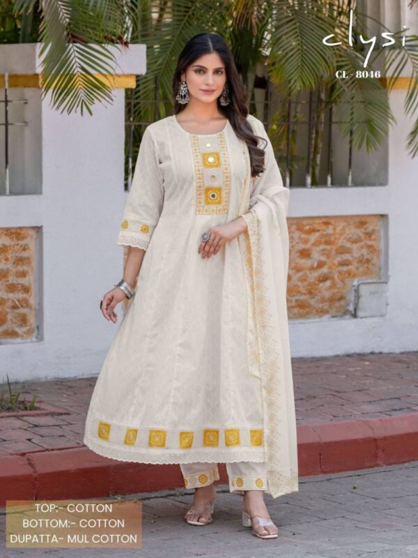 Clysi 8046 Cotton Fancy Kurti Bottom With Dupatta Catalog Wholesale Collection