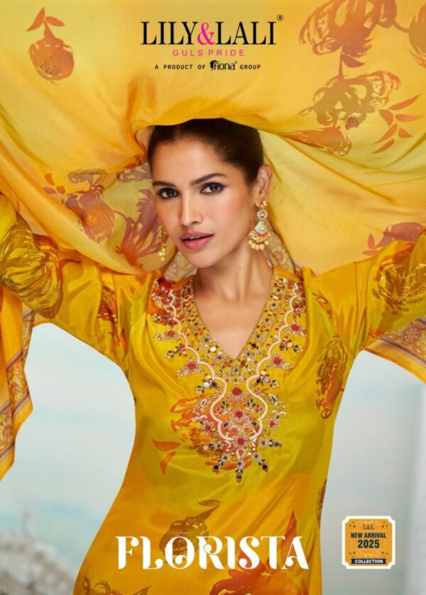 Lily And Lali Florista Natural Crepe Kurti Bottom With Dupatta Catalog Wholesale Collection