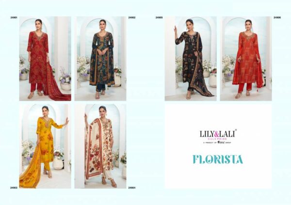 Lily And Lali Florista Natural Crepe Kurti Bottom With Dupatta Catalog Wholesale Collection - Image 9