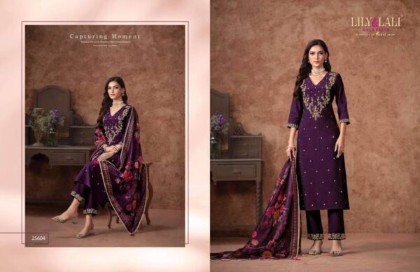Lily And Lali Rashmika Viscose Silk Kurti Bottom With Dupatta Catalog Wholesale Collection - Image 3