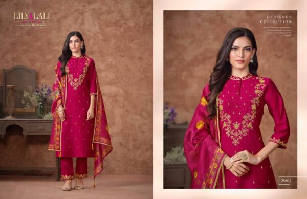 Lily And Lali Rashmika Viscose Silk Kurti Bottom With Dupatta Catalog Wholesale Collection - Image 4
