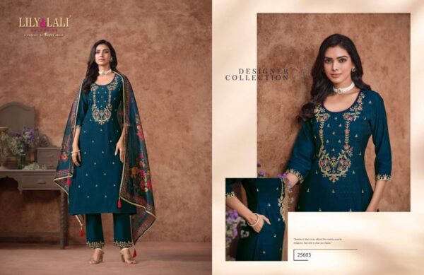 Lily And Lali Rashmika Viscose Silk Kurti Bottom With Dupatta Catalog Wholesale Collection - Image 6